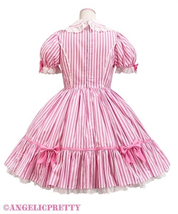 Lyrical Bunny Stripe Diner One Piece Set - Pink