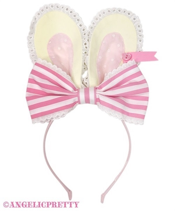 Lyrical Bunny Stripe Diner One Piece Set - Pink