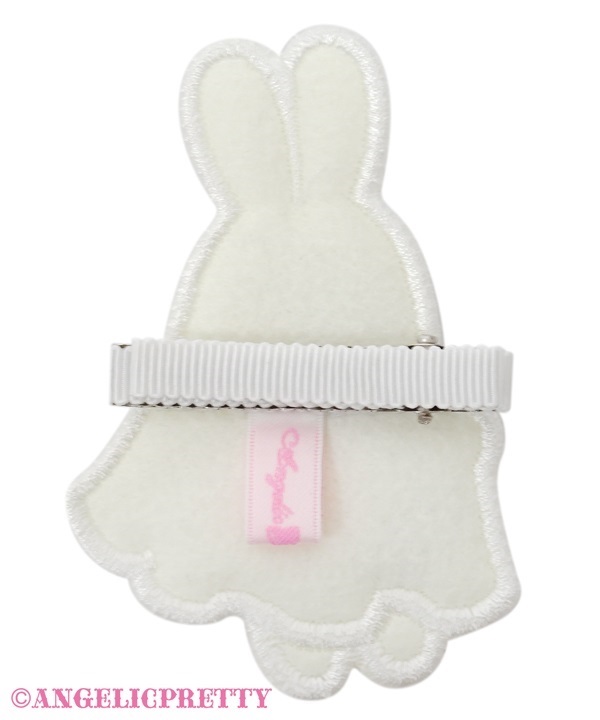 Marshmallow Ghost Bunny Patch Clip - White