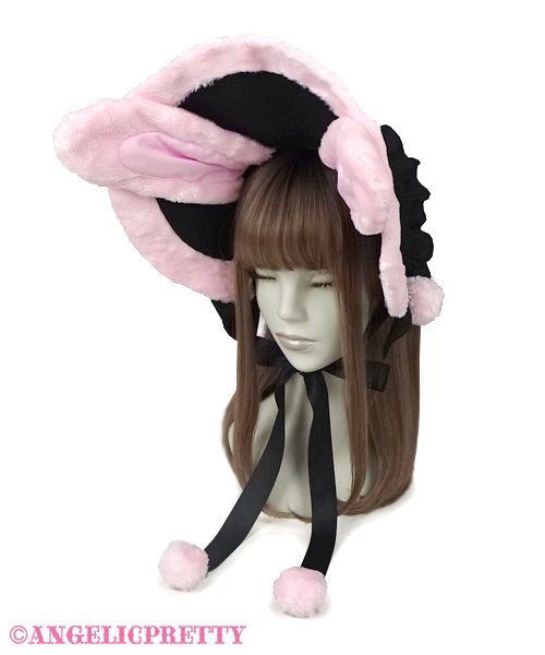 Nakayoshi Bunny Bonnet - Black