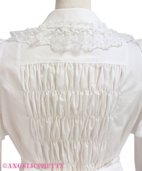 Omekashi Ladder Lace Removable Sleeve Blouse - White