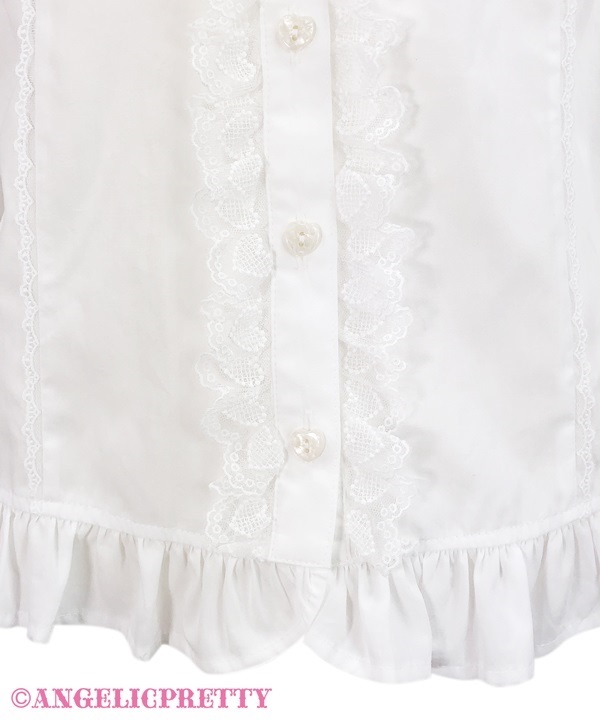 Omekashi Ladder Lace Removable Sleeve Blouse - White