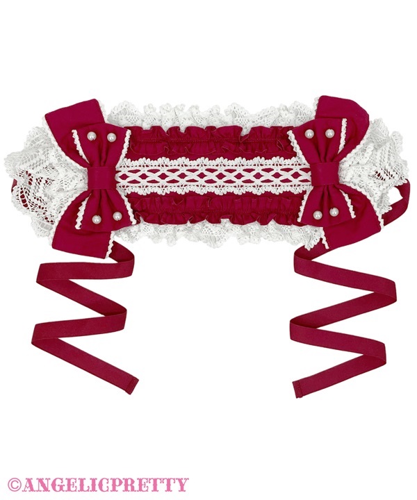 Oshama Frill Headdress (Plain) - Wine