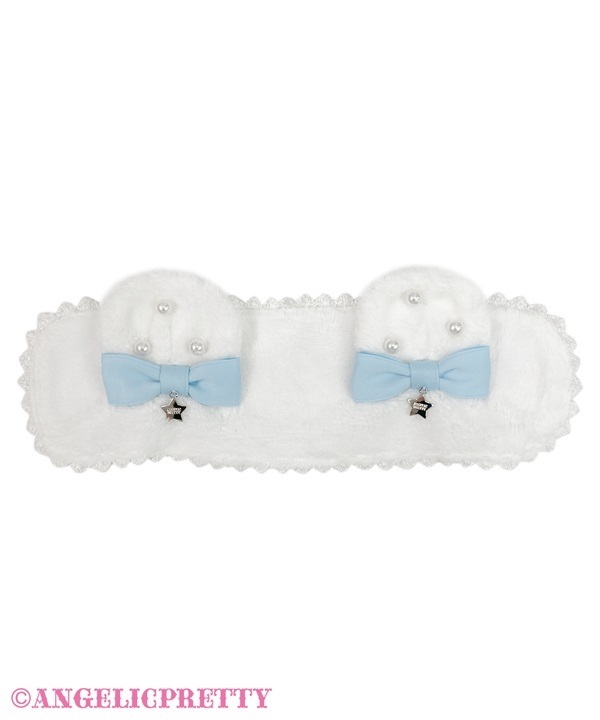 Polar Bear Applique Jumperskirt Set - White x Sax