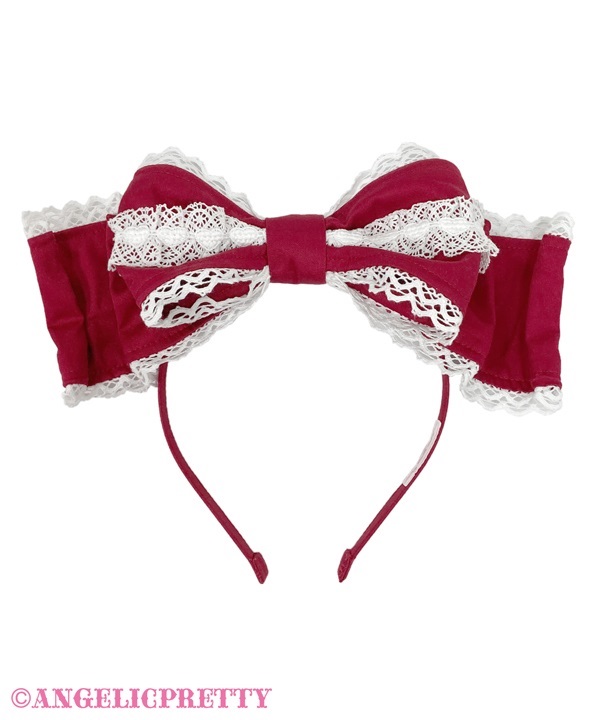 Pretty Kururin Headbow (Plain) - Wine - Click Image to Close