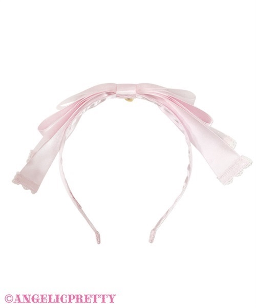 Sheer Dot Michelle Headbow - Black x Pink