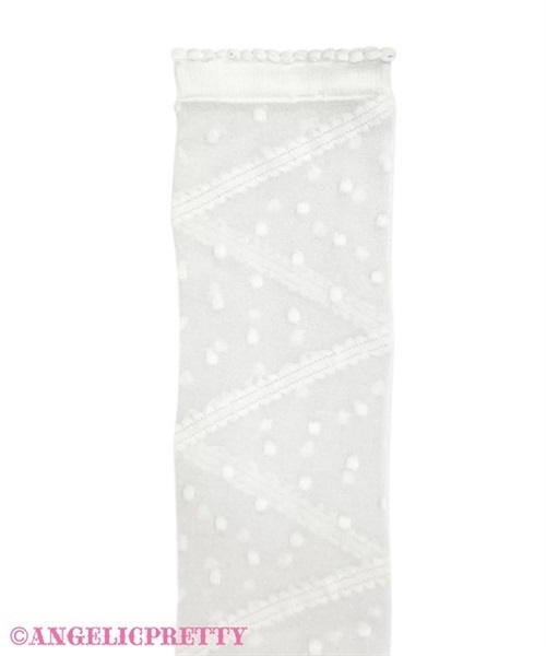 Sheer Dot Over Knee - White