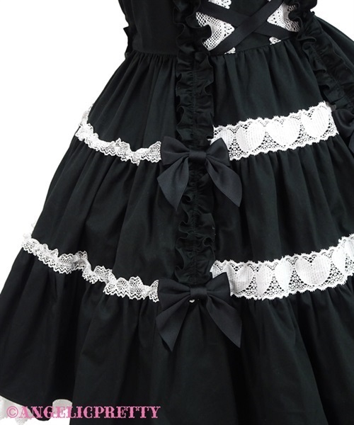 Shoulder Ribbon Jumperskirt - Black