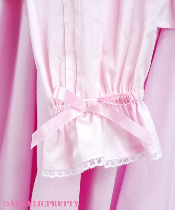 Simple Pin Tuck Removable Sleeve Blouse - Pink