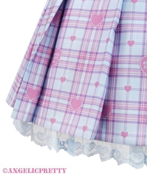 Sprinkle Heart Tartan Jumperskirt - White [232PJ02-020557-wh