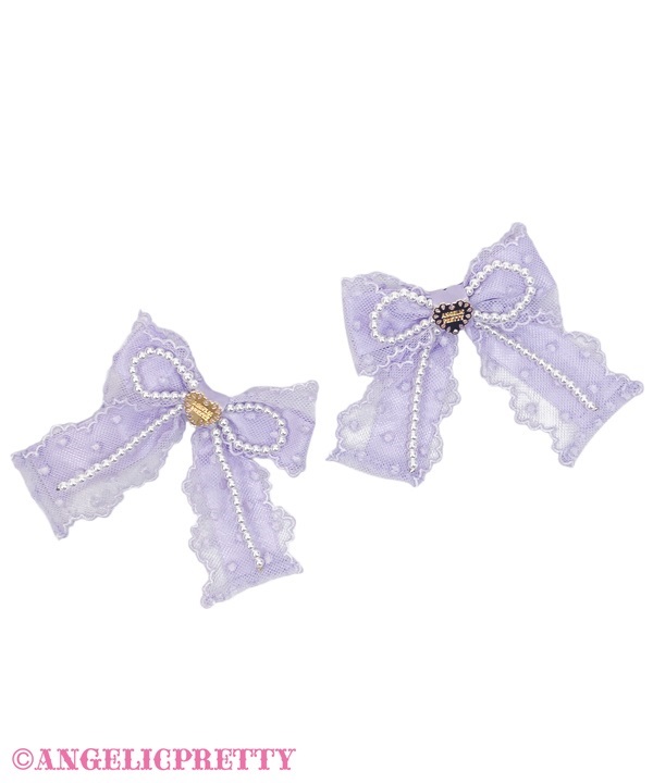 Sweet Actress Ribbon Clip Set - Lavender