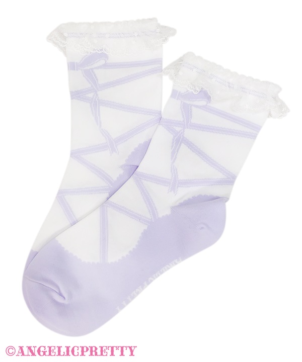 Toe Shoes Crew Socks - White x Lavender