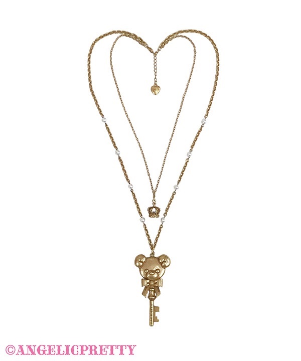 Travel Bear Necklace - Antique Gold