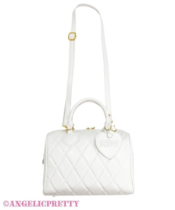 Travel Quilted Boston Bag - White