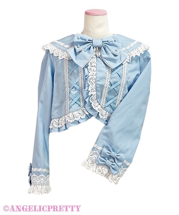 Dolly Lace Up Bolero - Sax