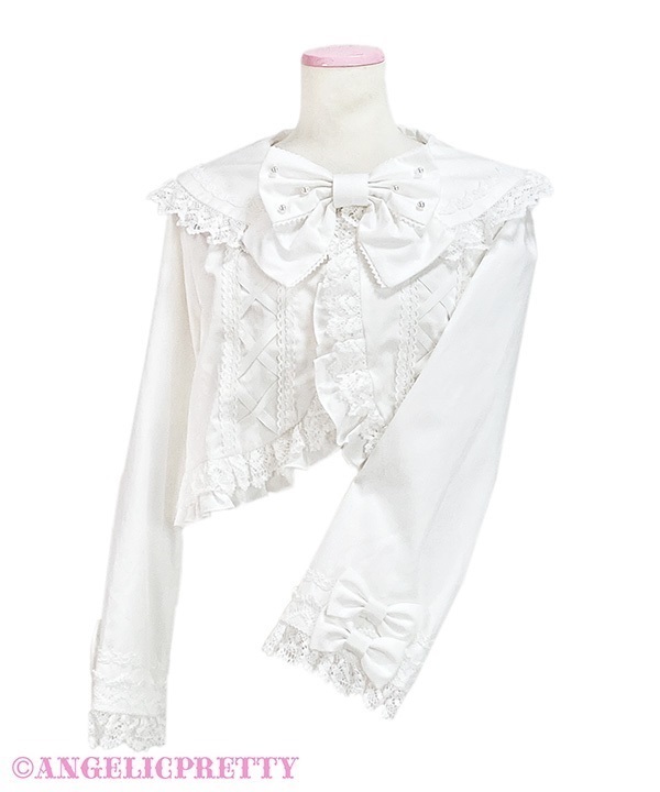 Dolly Lace Up Bolero - White