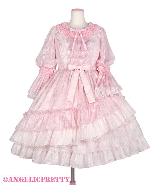 Flowing Frill Dress - Pink